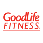 Goodlife fitness logo in a sans serif slightly italic font