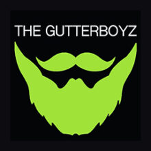 The Gutterboyz, a green beard on a black background