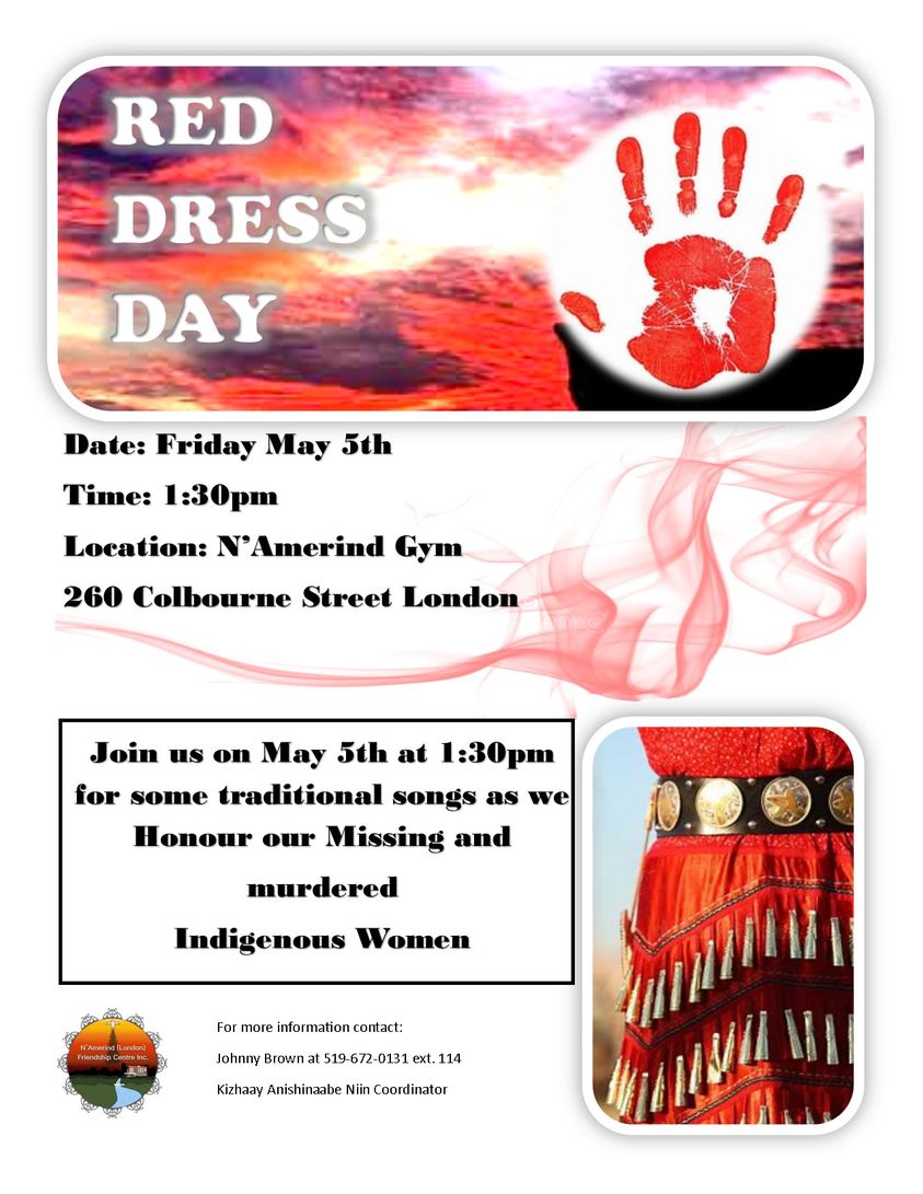Poster with Red Dress Day red hand and red dress.